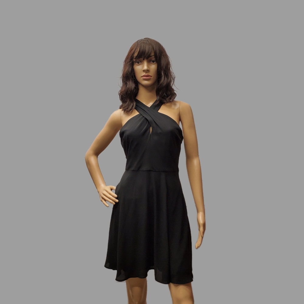 Express Black Cross Front Cocktail Dress Size 6